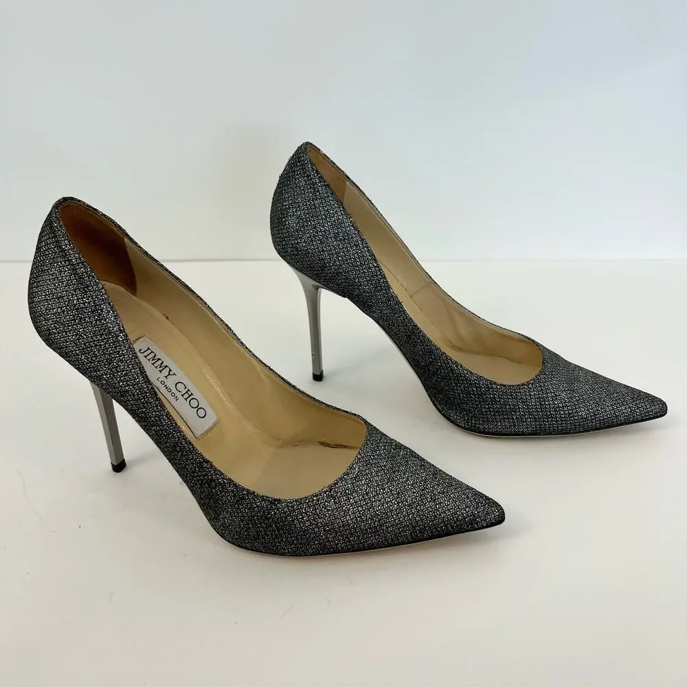 Jimmy Choo Glitter Pointed-Toe Pumps Shoes Heels | Size 37 (US 7)